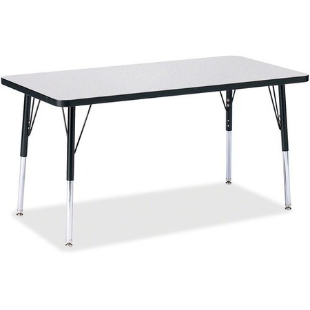 Jonti-Craft TABLE, RECTANGLE, 24X48, GY/BK JNT6403JCA180